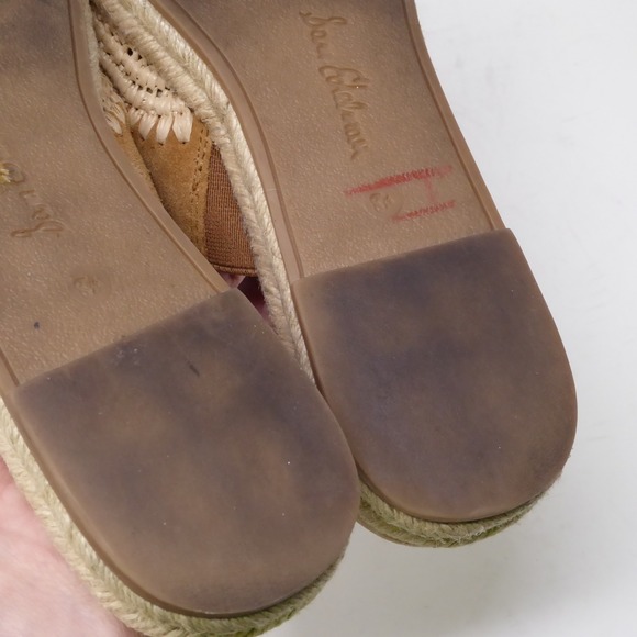 Sam Edelman Austin Suede Espadrille Mules Tan Slip On Flat Shoes Women Size 8M - Picture 6 of 8